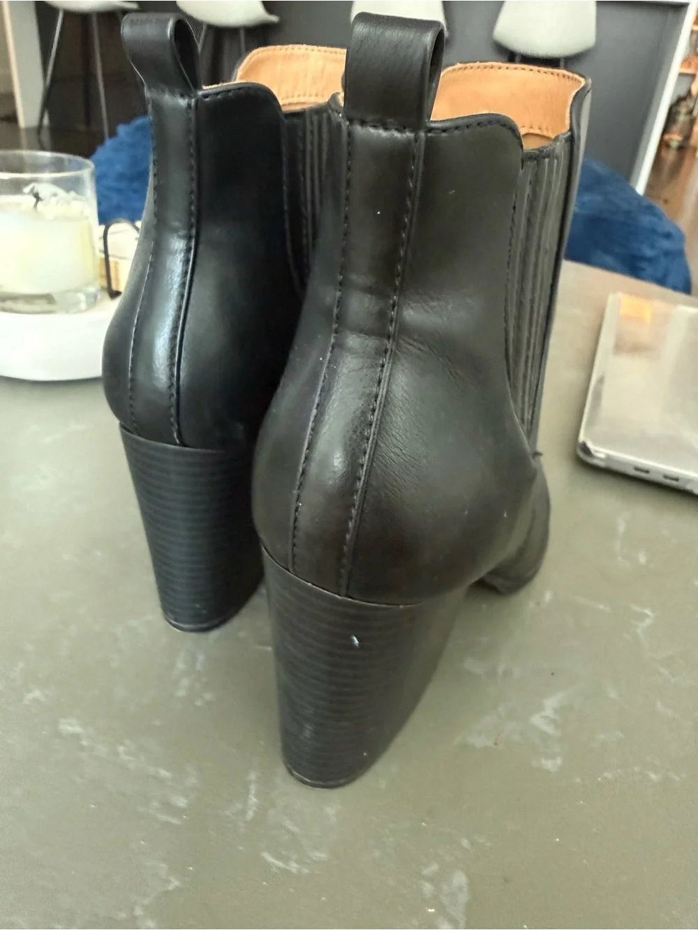 Classic Black Leather Chelsea Ankle Boots - Women